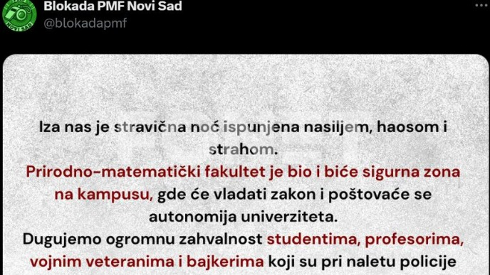 PMF sigurna zona u kampusu